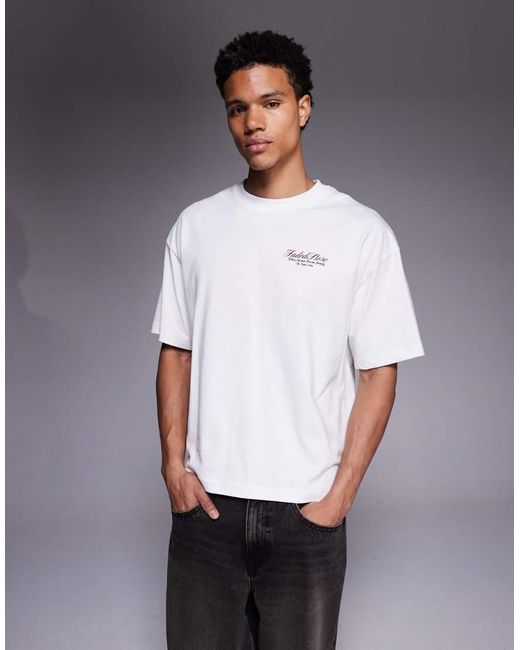 Faded Store White Pool Table Back Print Tee for men