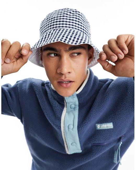 French Connection Blue Bucket Hat for men