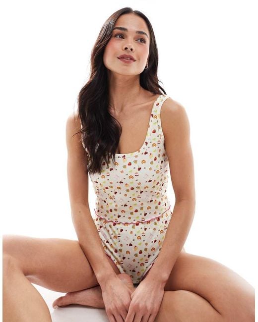 Loungeable White Baby Waffle Vest And Knicker Pyjama Set