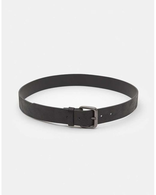 Pull&Bear Riem Met Leereffect in het Black voor heren