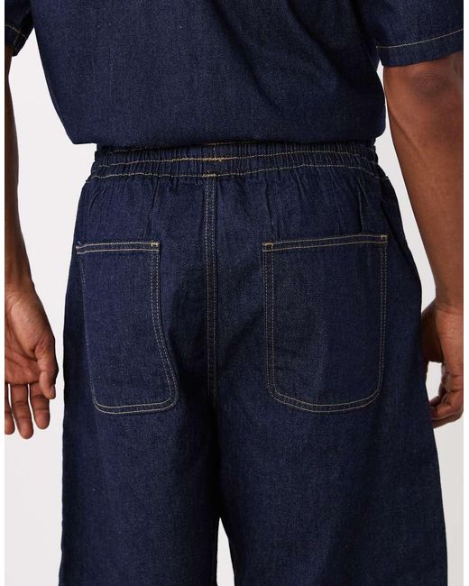 Jack & Jones Blue Drawstring Denim Shorts for men