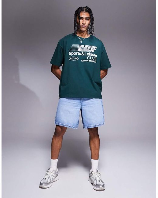 Jorts Di Jeans Taglio Standard Lavaggio Chiaro di ASOS in Blue da Uomo