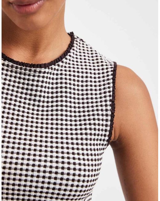 Gap Gray Gingham Checked Vest