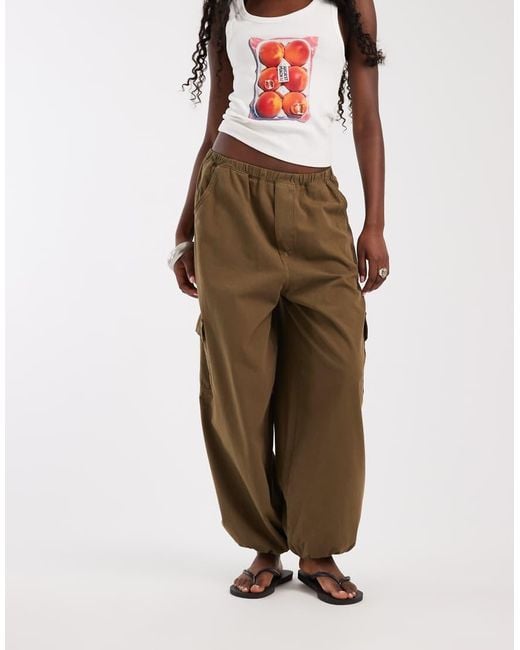 ASOS Multicolor Bubble Hem Trouser With Cargo Pockets