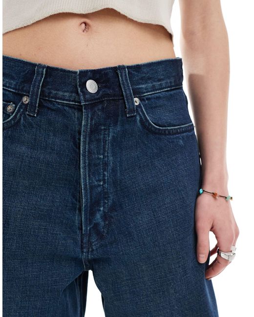 Weekday Blue – astro – weite unisex-jeans-shorts