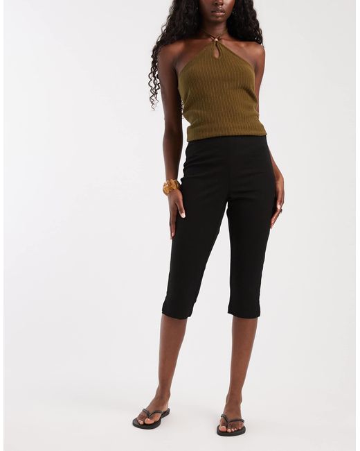 Object Black Woven Capri Pant