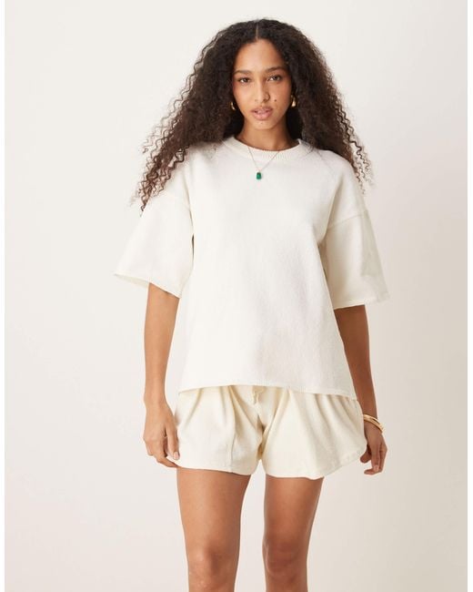 ASOS White Knitted Slub Relaxed T-shirt