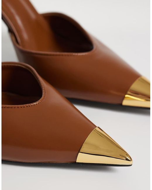 JW PEI White Savannah Slingback Heels With Metal Toe Detail