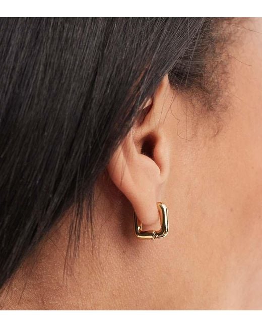 ASOS Brown 14k Plated huggie Hoop Earrings