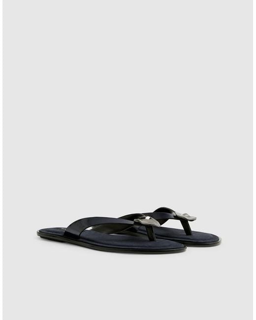River Island White Studded Detail Toe Thong Flat Sandal