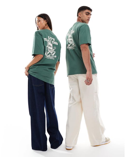 The North Face Green – mountain sketch – oversize-t-shirt