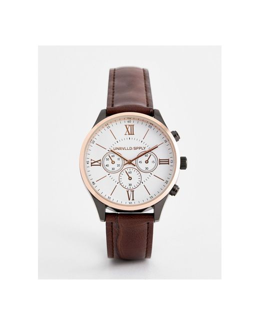 Reloj clásico con acabados metalizados variados y correa ASOS de Cuero de  color Marrón para hombre - Lyst