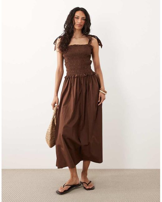 casual dresses to wear to a summer wedding FQFGGYD Women's Guest Sundresses Dresses for Women Ruffled Midi Dress Slit Lace-up Floral Dress at Amazon Women's Clothing store H and M Polka COLOR:Denim group:24OE04