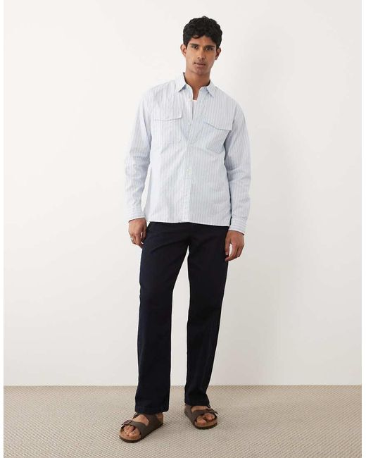 Abercrombie & Fitch White Pocket Detail Long Sleeve Shirt for men