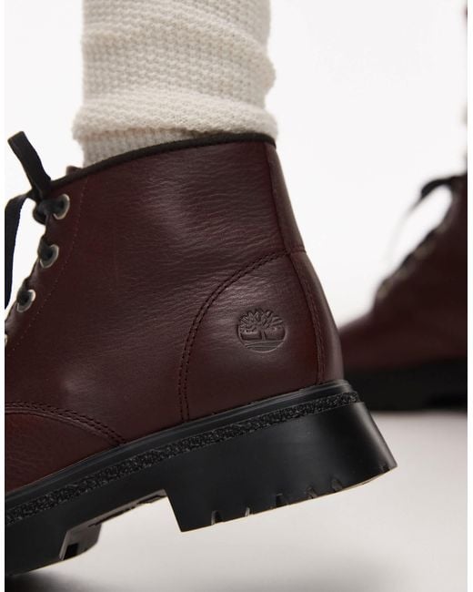 Timberland Brown – cambria valley – schnürstiefel aus burgunderem leder