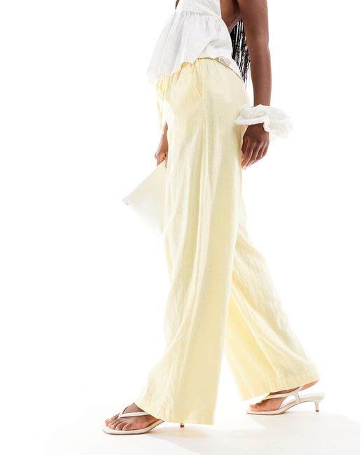 Cotton on - haven - pantalon ample en aspect lin - glaçage citron Cotton On en coloris Natural