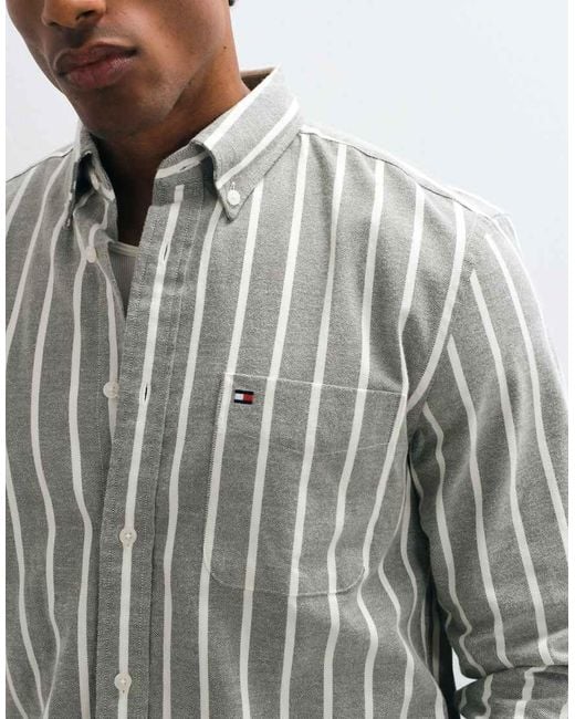 Tommy Hilfiger Gray Flannel Shirt for men
