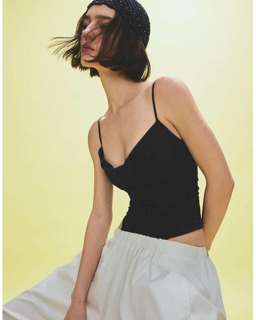 Bershka Black Draped Strap Body