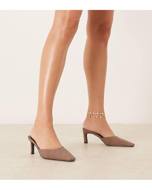 Raid Wide Fit Natural Alya Heeled Mules
