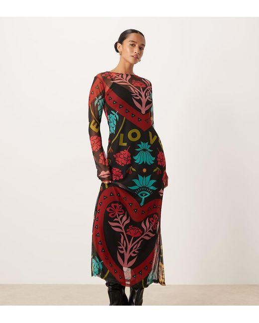 Vestito Con Stampa Astratta Vivace di Never Fully Dressed in Red