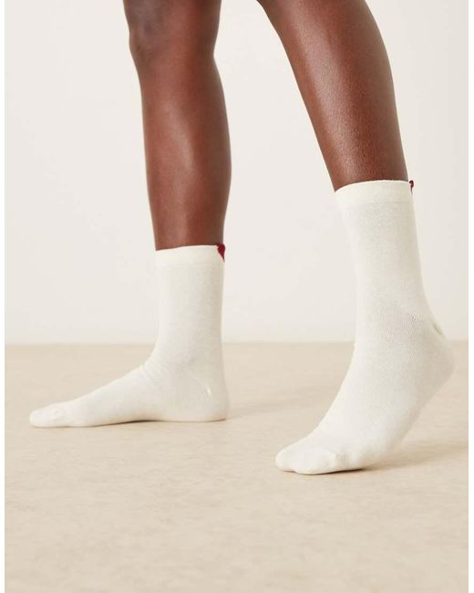 Calcetines Con Corazón Tridimensional De -Blanco Accessorize de color Natural