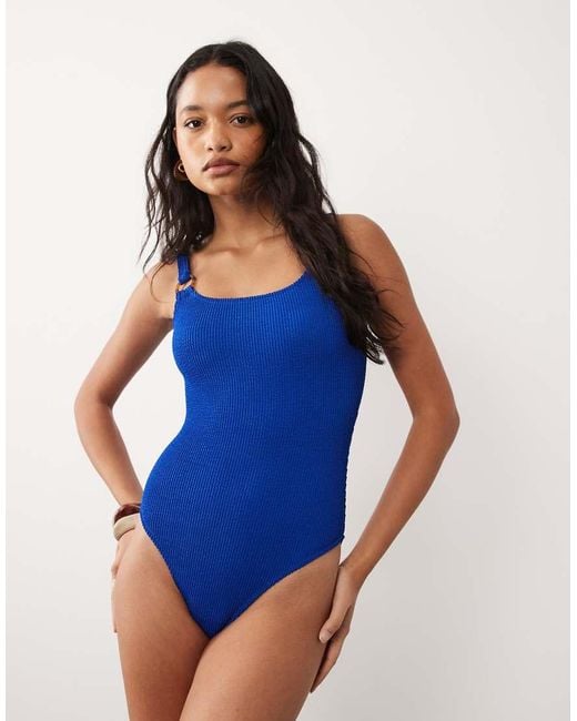 Accessorize Blue Crinkle Swimsuit