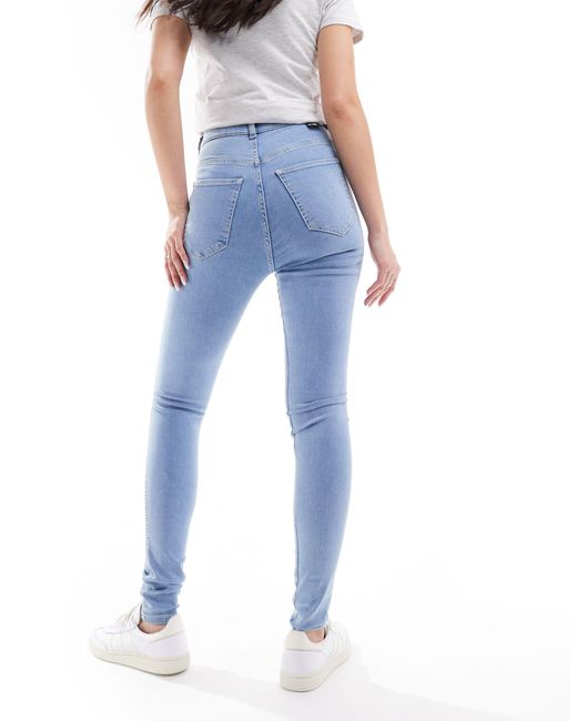 Solitaire - jeans super skinny a vita alta lavaggio pallido semplice beck di Dr. Denim in Blue