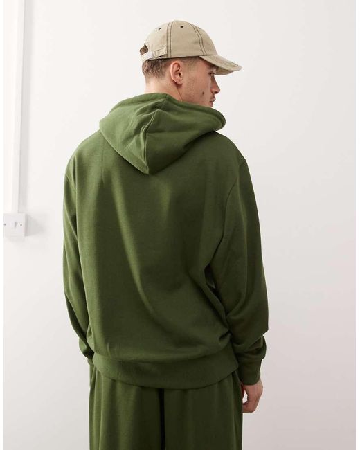 Felpa Con Cappuccio Color Kaki di Collusion in Green da Uomo