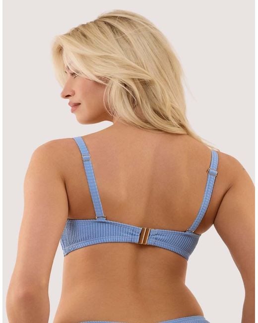 Peek & Beau Blue Annabelle Cornflower Scrunch Bandeau Bikini Top