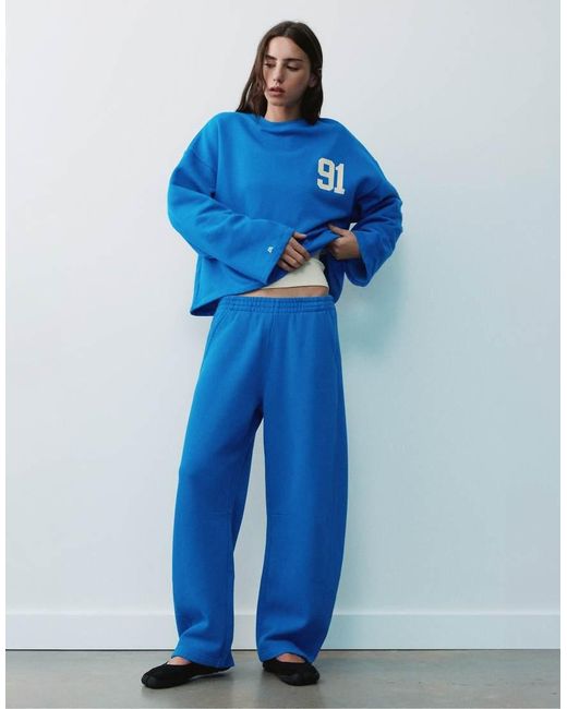 Pull&Bear Barrel-Leg Joggers in het Blue