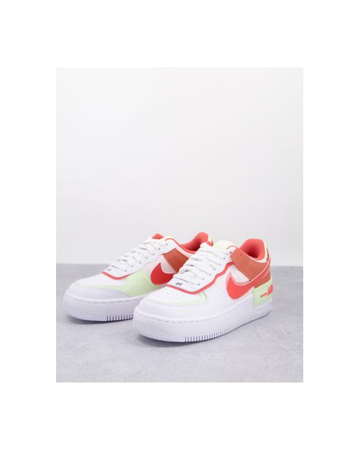 Nike Air Force 1 Shadow Trainers Coral And Orange in White | Lyst Australia