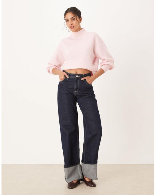 Pull à col montant - clair ASOS en coloris Pink