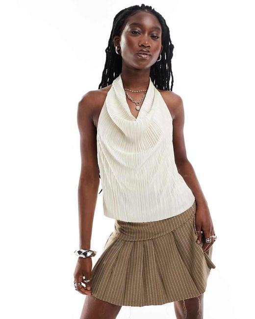 Collusion Natural Backless Halter Top