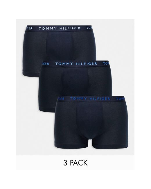 Essentials - confezione da 3 boxer aderenti di Tommy Hilfiger in Blue da Uomo