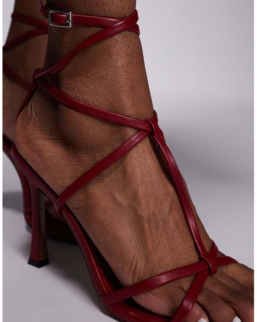 ASOS Red Nobel Caged High Heeled Sandals