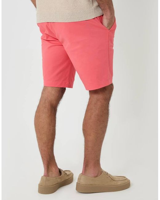 Threadbare Pink Cotton Chino Shorts With Woven Belt for men