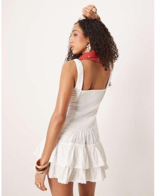 Cotton On White Cotton On Riley Corset Mini Dress