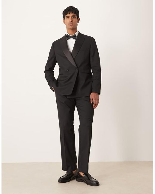 ASOS Black Regular Tuxedo Suit Jacket for men