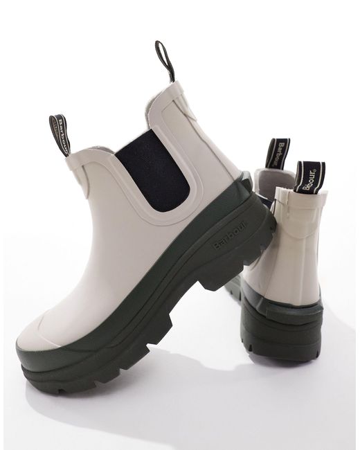 X asos - midhurst - stivali da pioggia color nebbia con suola spessa di Barbour in Natural da Uomo