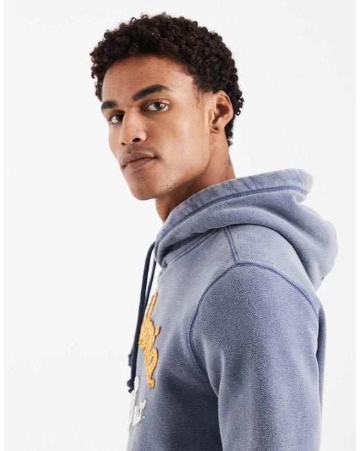 Hollister Blue Laguna Surf Front Graphic Hoodie for men