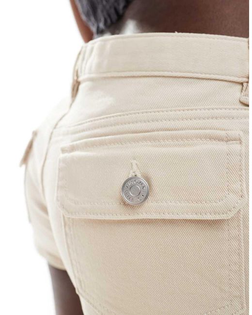 Monki White Pocket Detail Micro Hotpants