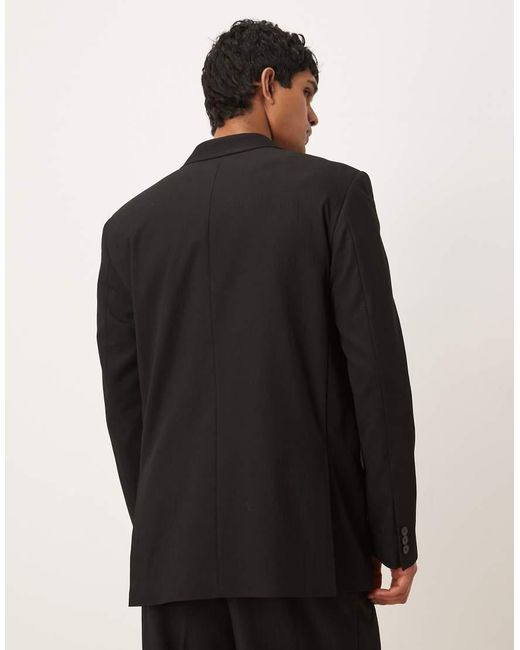 ASOS Black Relaxed Square Shoulder Suit Jacket for men