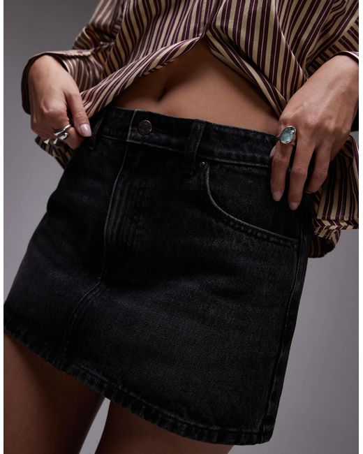 TOPSHOP Blue Denim Pelmet Mini Skirt