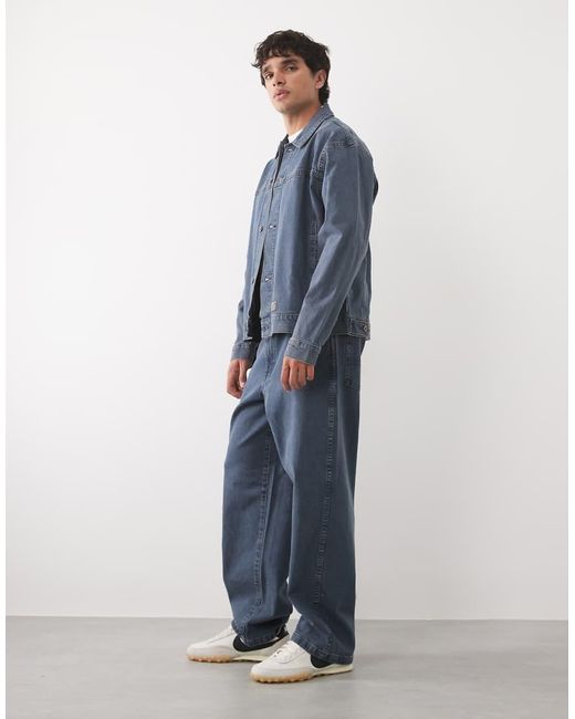 ASOS Blue Loose Straight Jeans for men
