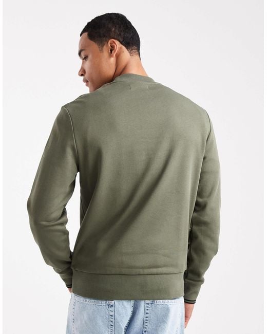 Fred Perry Green Crew Neck Sweatshirt for men