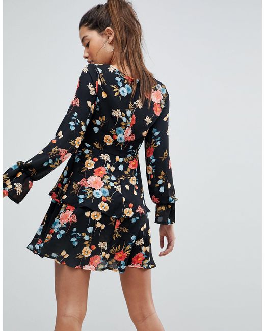 Black Floral Skater Dress 2025