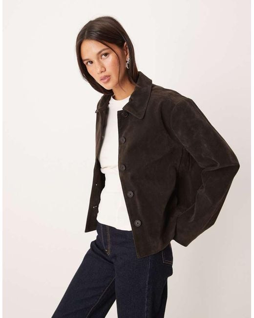 Gina Tricot Black Faux Suede Short Jacket