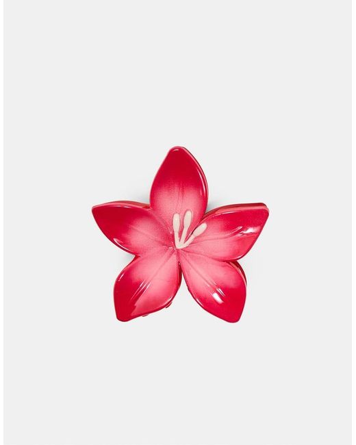 Stradivarius Red Flower Clip