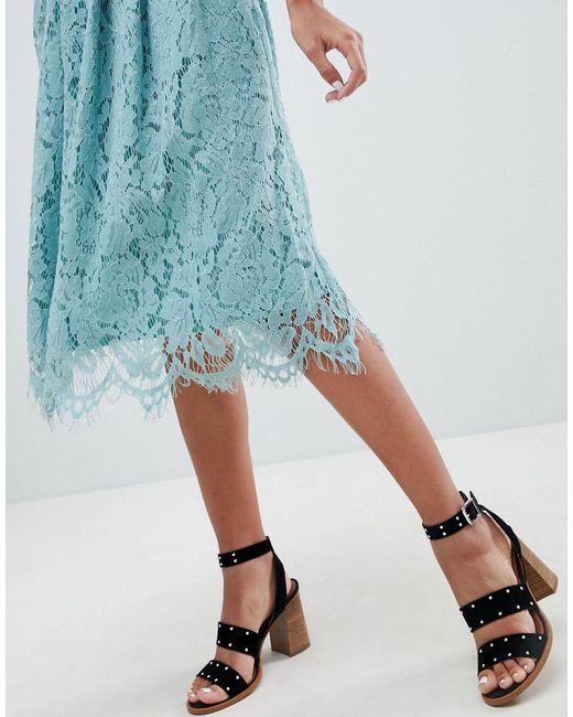 new look green midi skirt