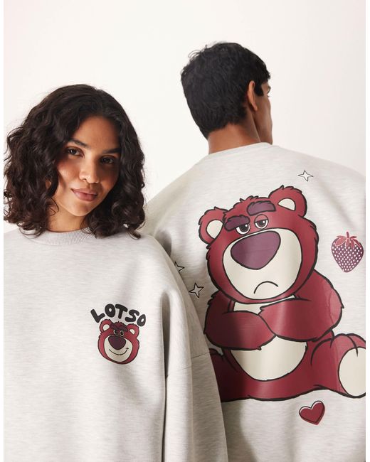 ASOS Multicolor Disney Pixar Unisex Extreme Oversized Scuba-style Fabric Sweatshirt With Lotso Print